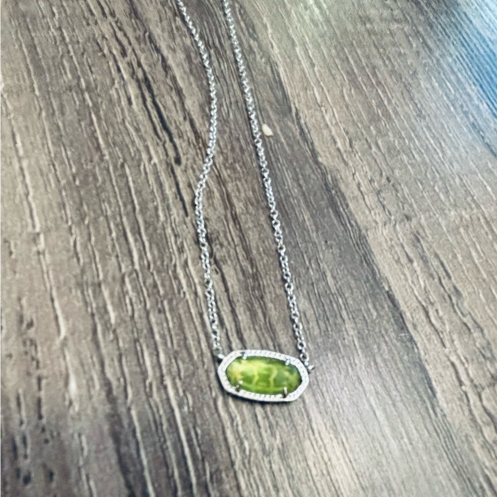 Kendra Scott Elisa silver and green necklaces